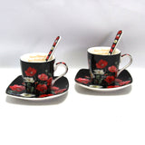 Espressokoppar porslinsset med tallrikar Queen Isabell W9PB06-09510