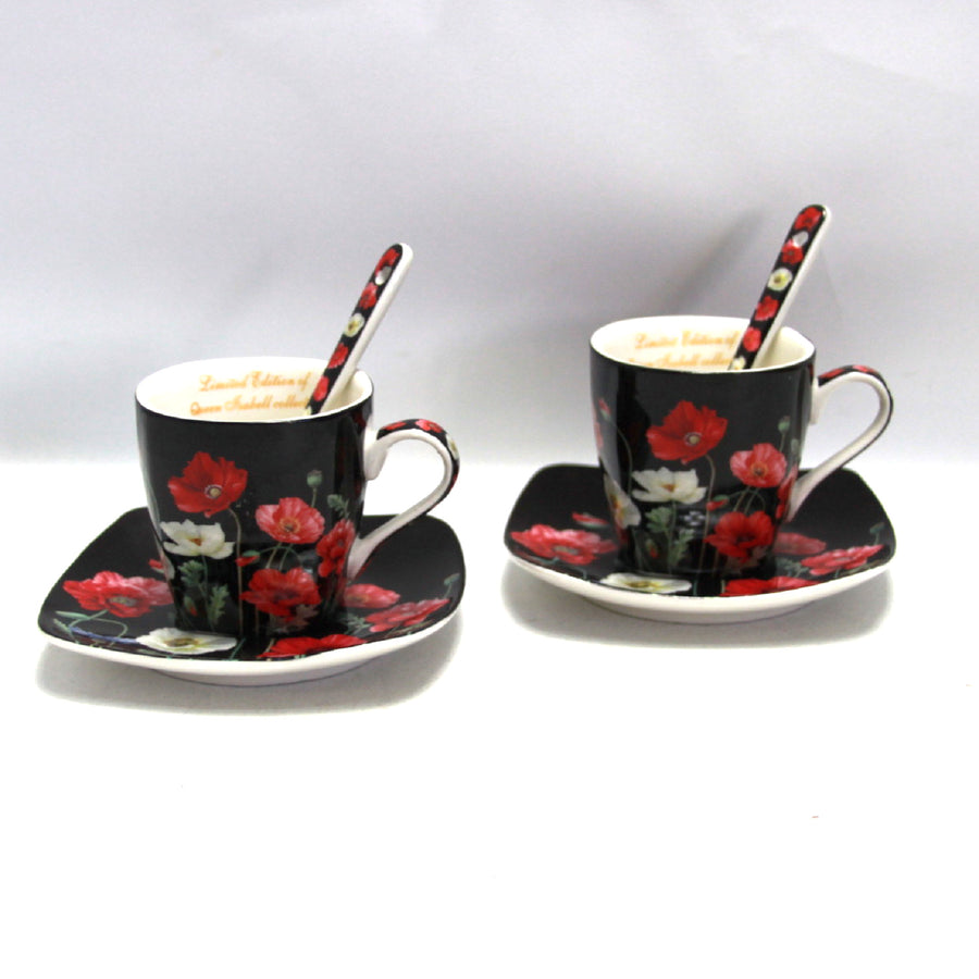 Espressokoppar porslinsset med tallrikar Queen Isabell W9PB06-09510