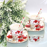 Espressokoppar porslinsset med tallrikar Queen Isabell W9PWH06-09596