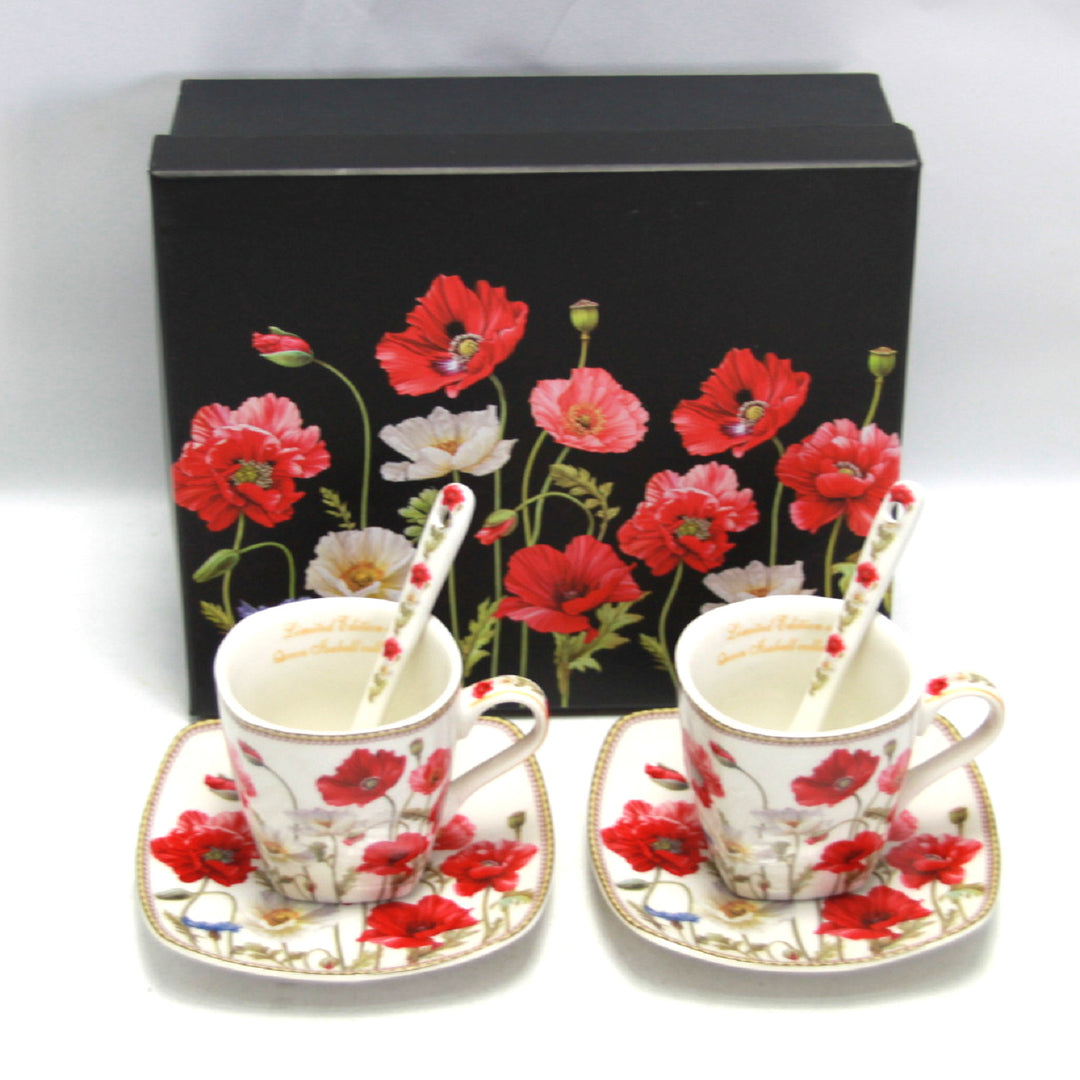 Espressokoppar porslinsset med tallrikar Queen Isabell W9PWH06-09596