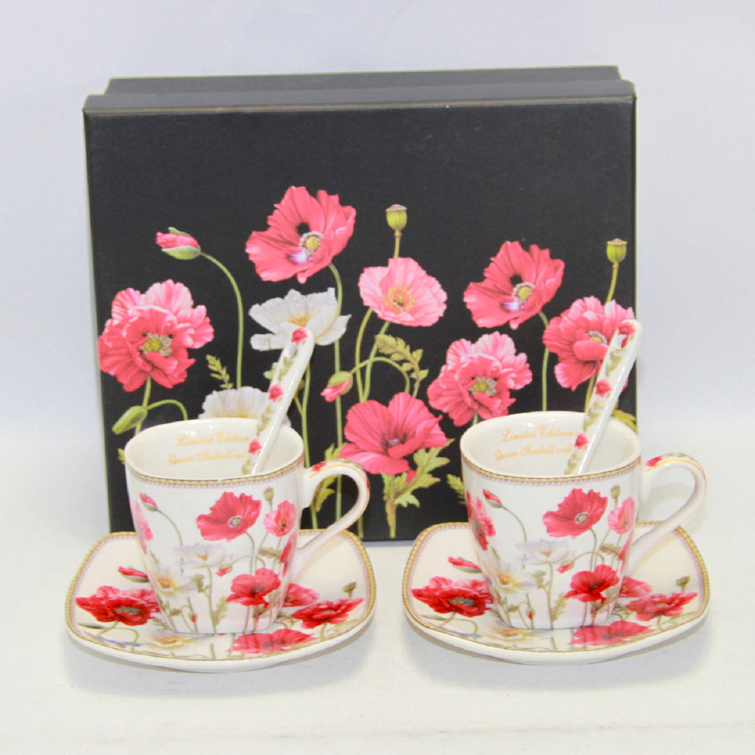 Espressokoppar porslinsset med tallrikar Queen Isabell W9PWH06-09596