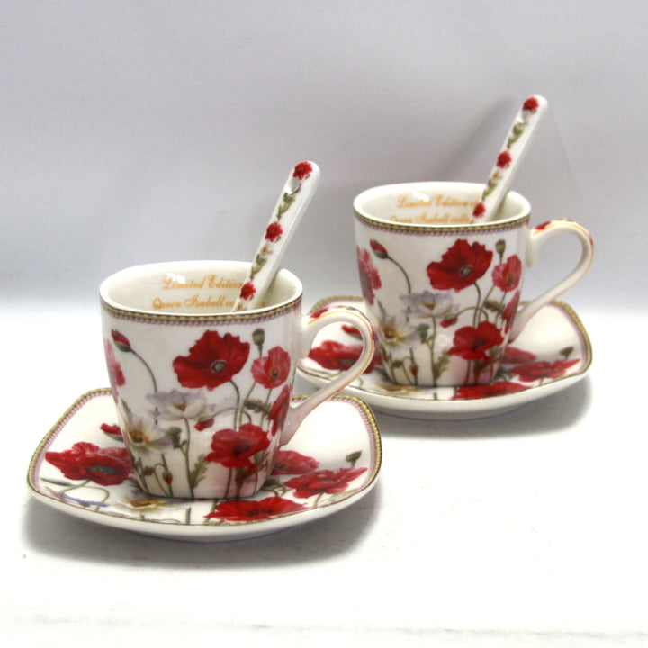 Espressokoppar porslinsset med tallrikar Queen Isabell W9PWH06-09596