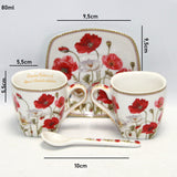 Espressokoppar porslinsset med tallrikar Queen Isabell W9PWH06-09596