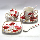 Espressokoppar porslinsset med tallrikar Queen Isabell W9PWH06-09596
