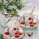 Espressokoppar porslinsset med tallrikar Queen Isabell W9PWH06-09596