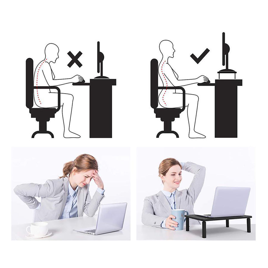 Maclean skärm- och laptopstativ, 13-32", modell MC-946. Optimerar arbetsytan och ger ergonomisk komfort för datoranvändare.