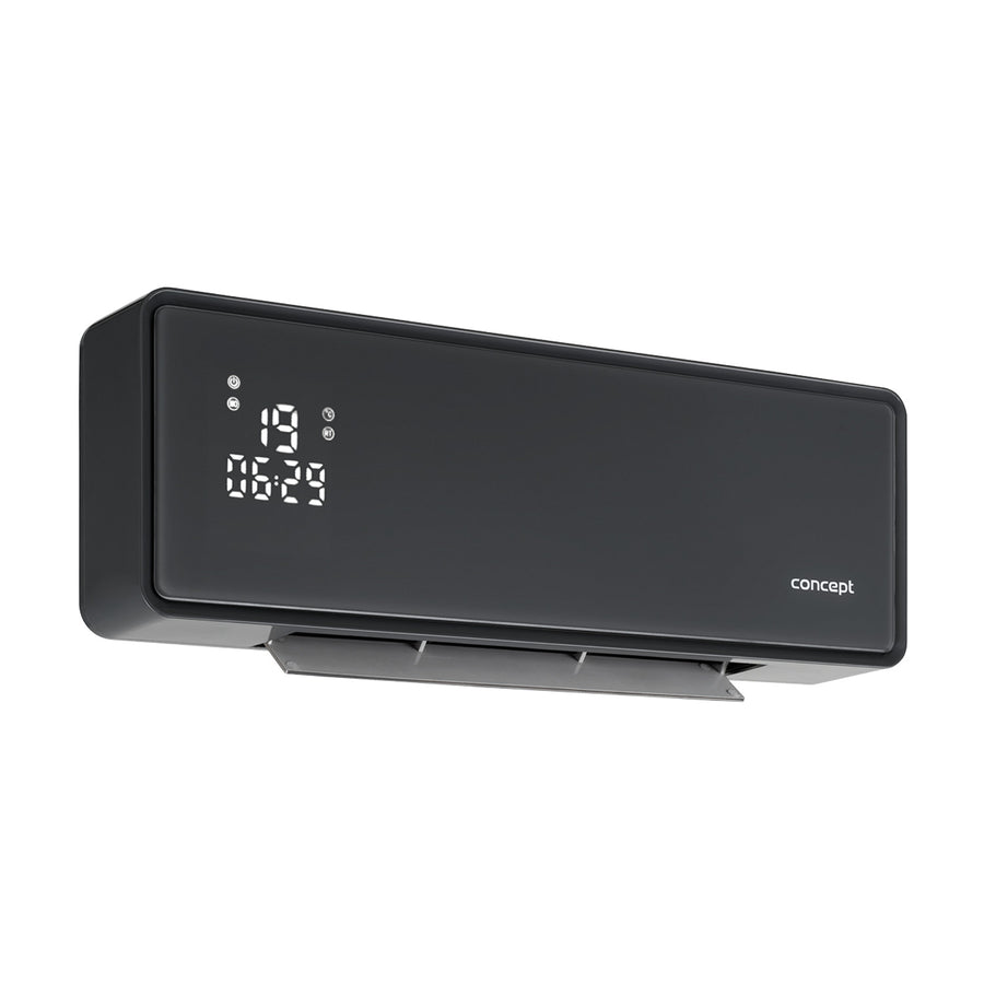 Concept keramisk värmare, väggmonterad, LED-display, timer, grå, QH4100