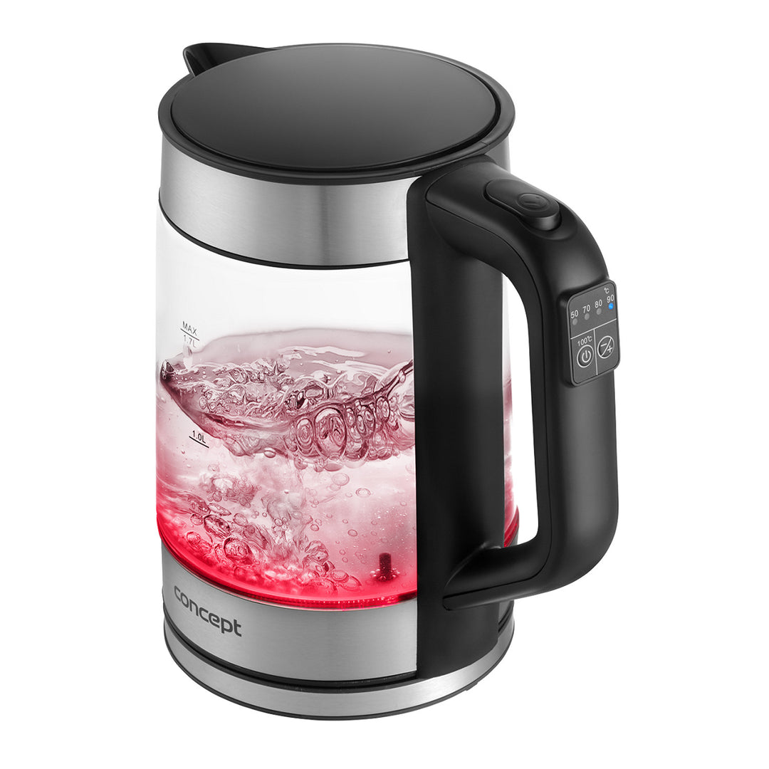 1.7L Concept vattenkokare i glas med temperaturkontroll RK4067