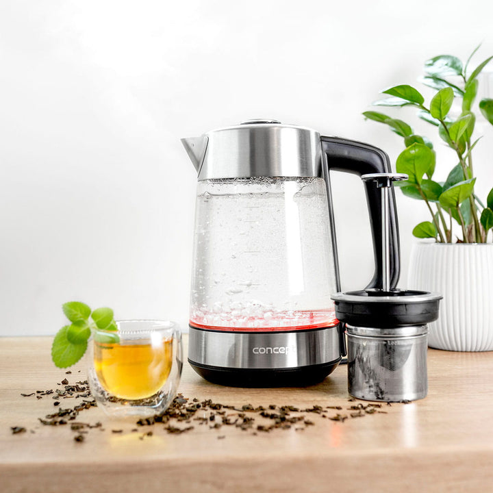Concept 1,7L vattenkokare i glas med temperaturkontroll och bryggare RK4190