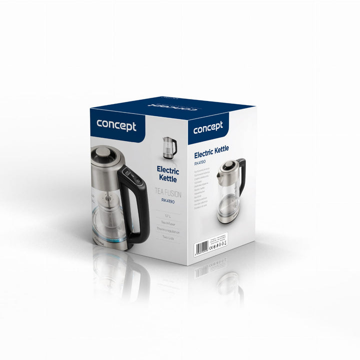 Concept 1,7L vattenkokare i glas med temperaturkontroll och bryggare RK4190