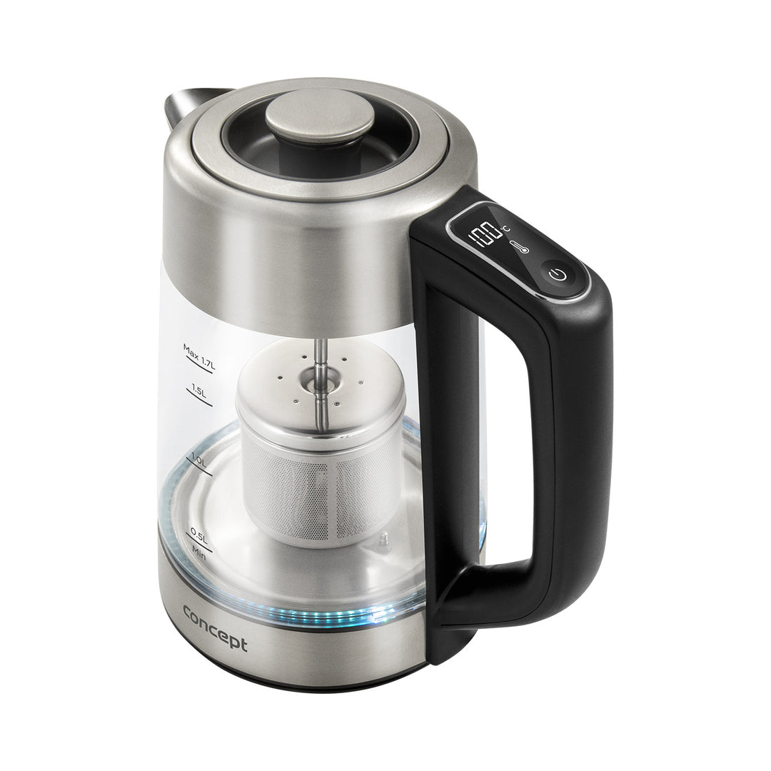 Concept 1,7L vattenkokare i glas med temperaturkontroll och bryggare RK4190