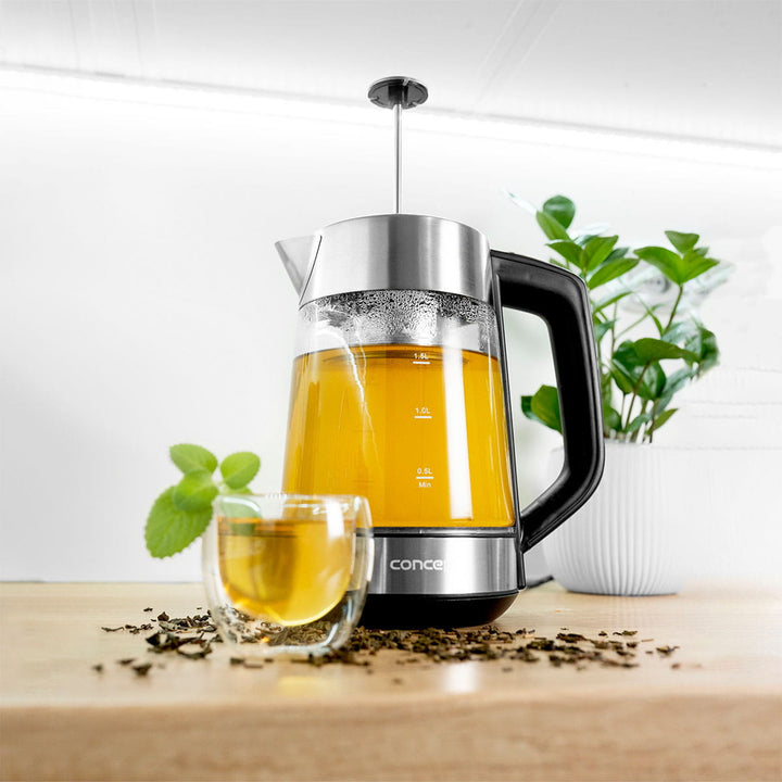 Concept 1,7L vattenkokare i glas med temperaturkontroll och bryggare RK4190