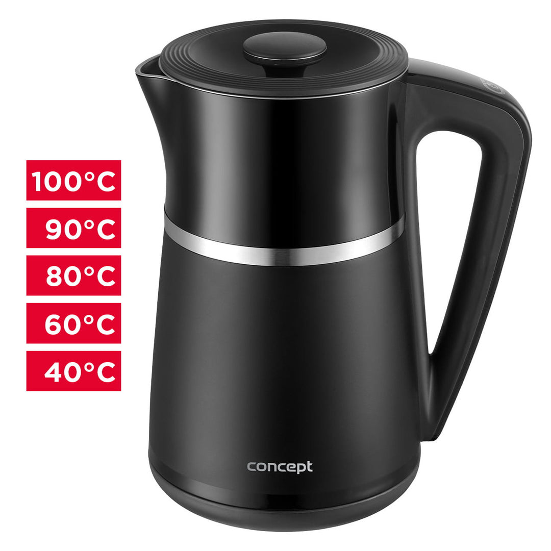 1.7L Concept dubbelväggig vattenkokare med temperaturkontroll RK3100