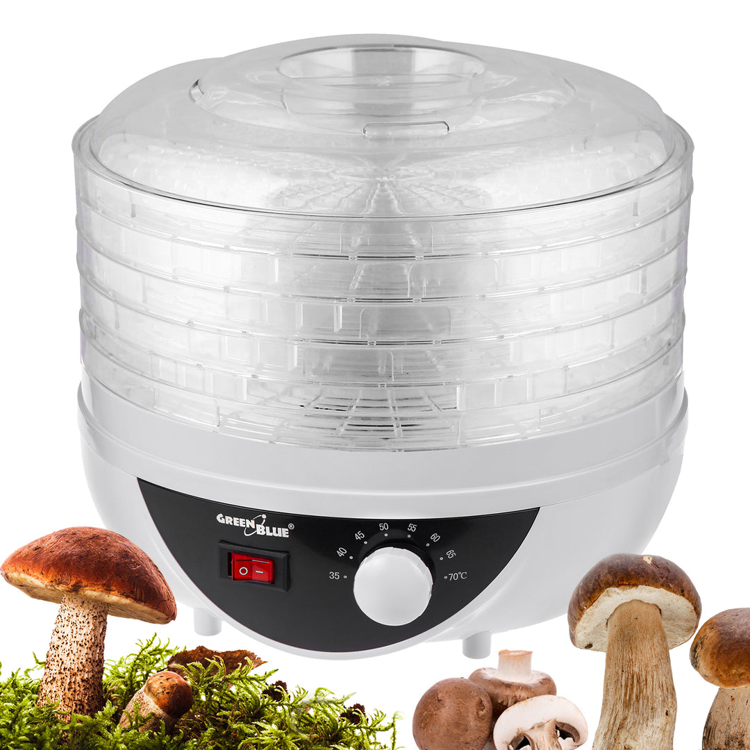GreenBlue svamp-, grönsaks- och frukttork, 250W effekt - mycket tyst, GB195 UK-kontakt