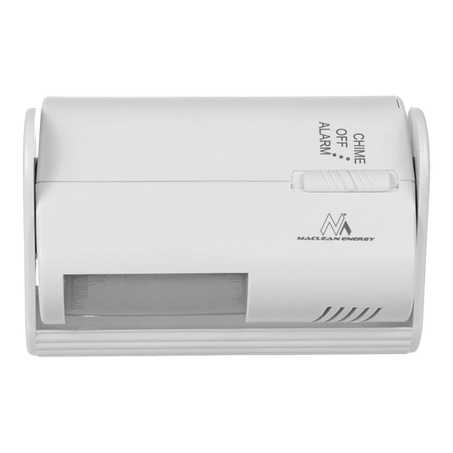 Maclean trådlös portvakt, PIR-sensor, räckvidd 8 m, 9V DC-batteri, volym över 70 dB, MCE311 W.