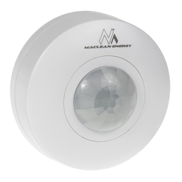 Maclean PIR-rörelsedetektor, räckvidd 6 m, tak, max. belastning 1200 W, IP20, MCE314 W