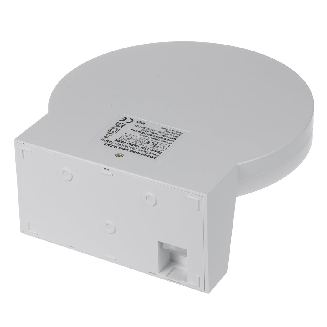 Maclean MCE344 W motion sensor LED lamp. Equipped with a PIR motion sensor, it emits a neutral white light (4000K) with 15W power and 1560lm brightness. Rated IP65, it ensures durability and reliability in various settings.