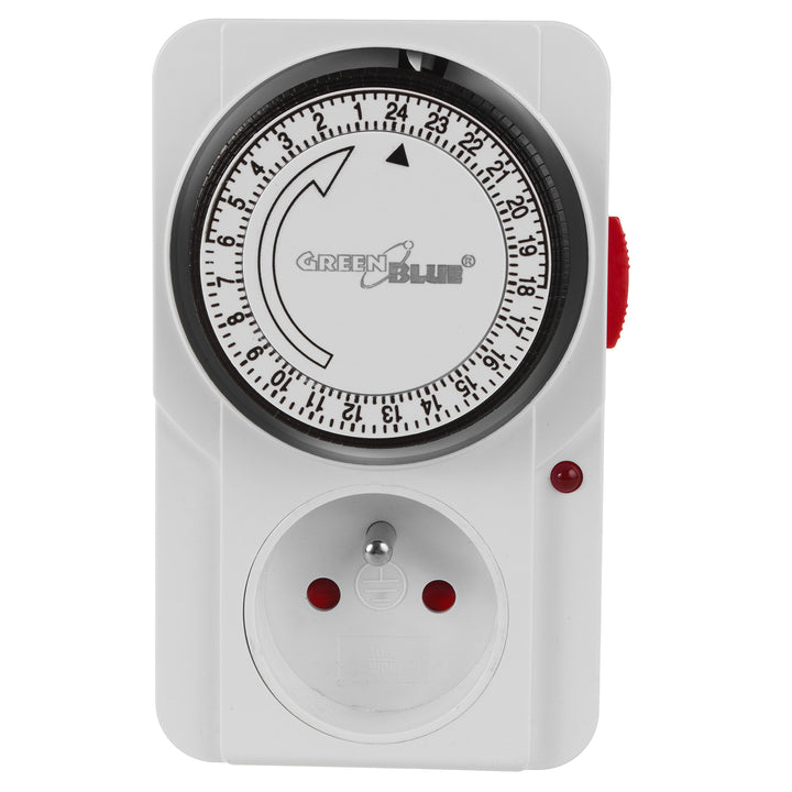 GreenBlue mekanisk timer, 48 program, max. belastning 16A, IP20, GB360 E