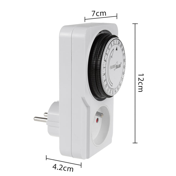 GreenBlue mekanisk timer, 48 program, max. belastning 16A, IP20, GB360 E