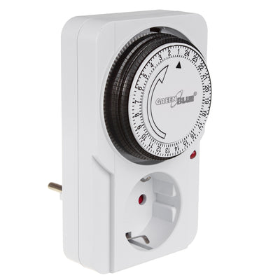 GreenBlue mekanisk timer, 48 program, max. belastning 16A, IP20, GB360 F