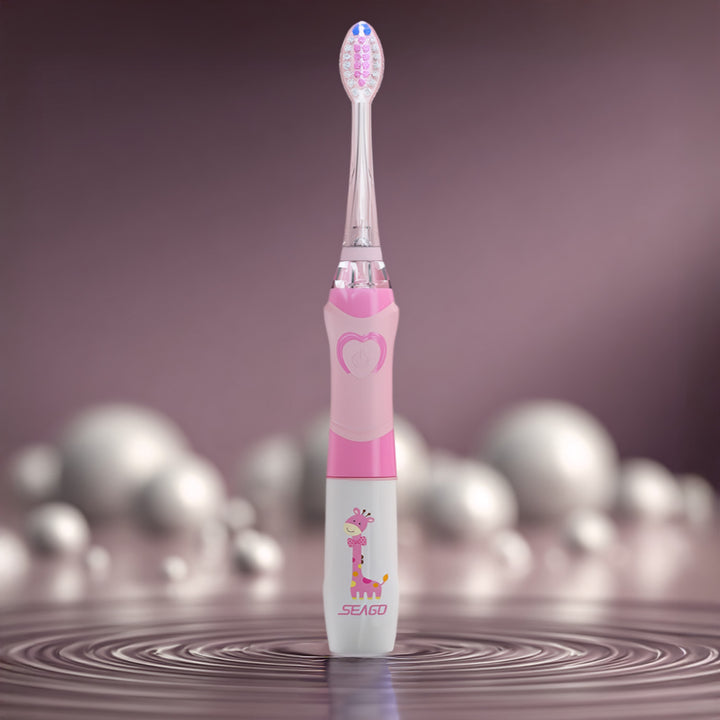 SEAGO Sonic-tandborste för barn, rosa, 1xAA 1,5V (ingår ej), 3 stift, SG-977 Rosa