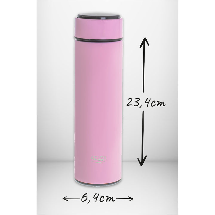 Adler termos, LED-pekskärm, volym 473 ml, färg rosa, AD 4506
