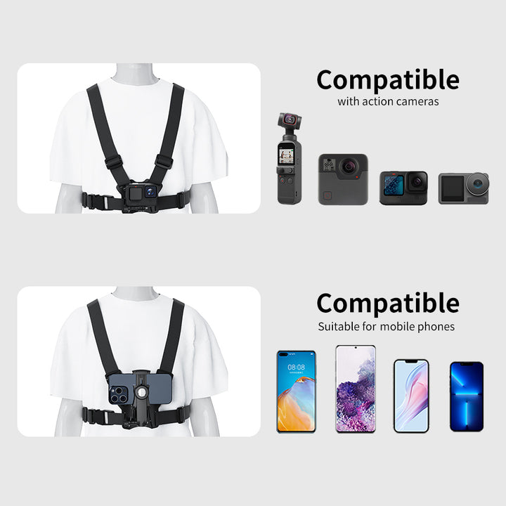 Maclean Sports Phone Harness, universal, for phones, cameras, GoPro, and other cameras, with swivel mount, MC-294.