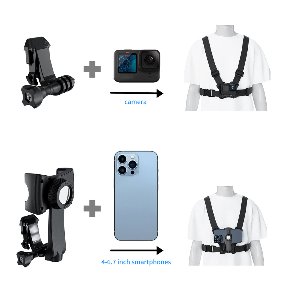 Maclean Sports Phone Harness, universal, for phones, cameras, GoPro, and other cameras, with swivel mount, MC-294.