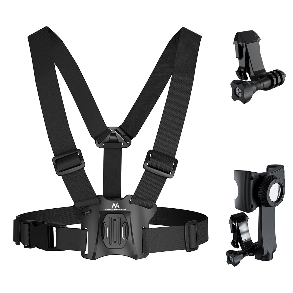 Maclean Sports Phone Harness, universal, for phones, cameras, GoPro, and other cameras, with swivel mount, MC-294.