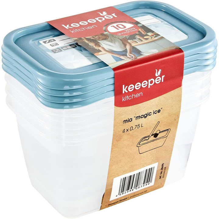 Uppsättning med 4 st 750 ml Mia Magic Ice matbehållare Keeeper