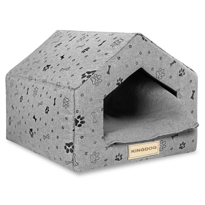 Bone House Svamp Lair – Svart 50x40cm (H38cm) | KingDog Premium Pet Shelter