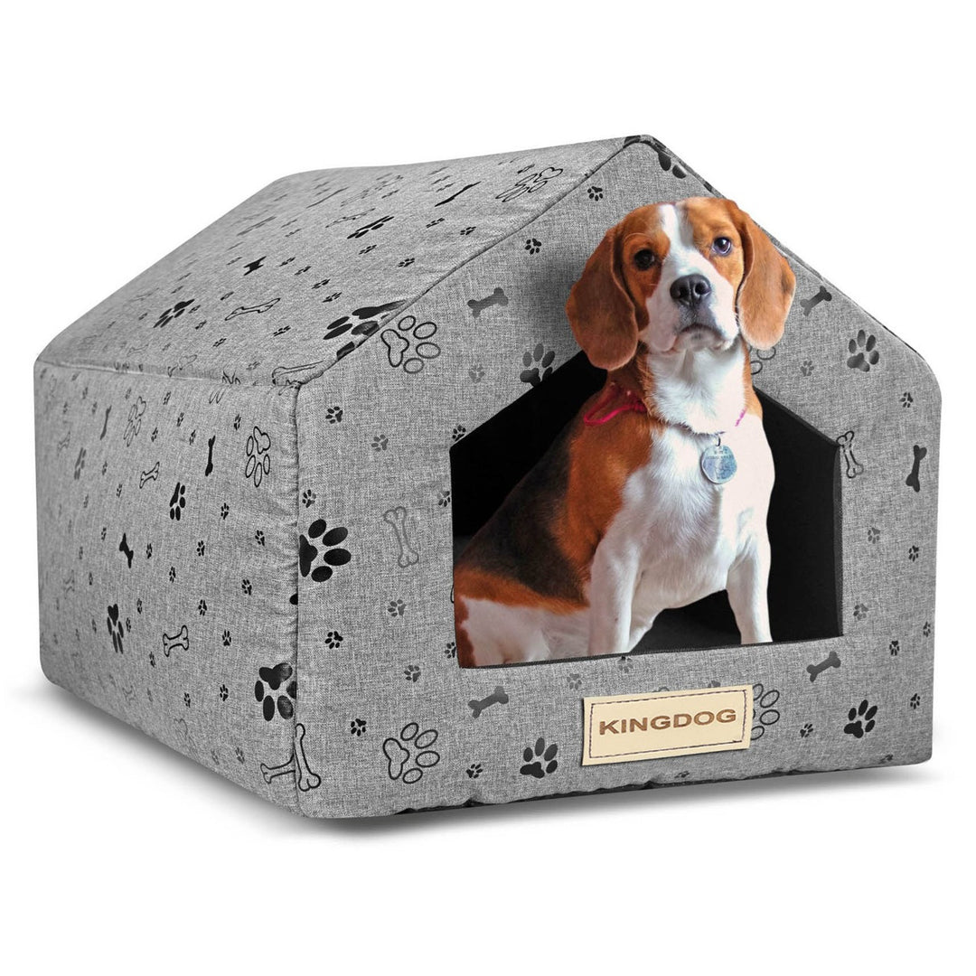 Bone House Svamp Lair – Svart 50x40cm (H38cm) | KingDog Premium Pet Shelter