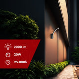 Maclean 20W rörelsesensor LED-lampa IP65 2000lm svart 4000K