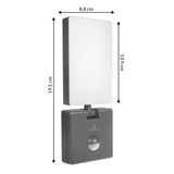 Maclean grå 10W IP65 800lm 4000K LED-lampa med rörelsesensor