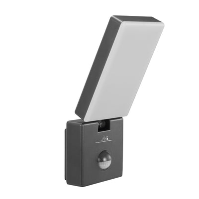 Maclean grå 10W IP65 800lm 4000K LED-lampa med rörelsesensor