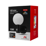 Maclean PIR rörelsedetektor LED-lampa svart 15W IP65 1600lm 4000K