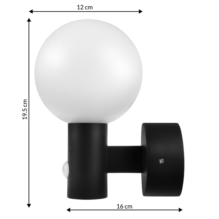Maclean PIR rörelsedetektor LED-lampa svart 15W IP65 1600lm 4000K