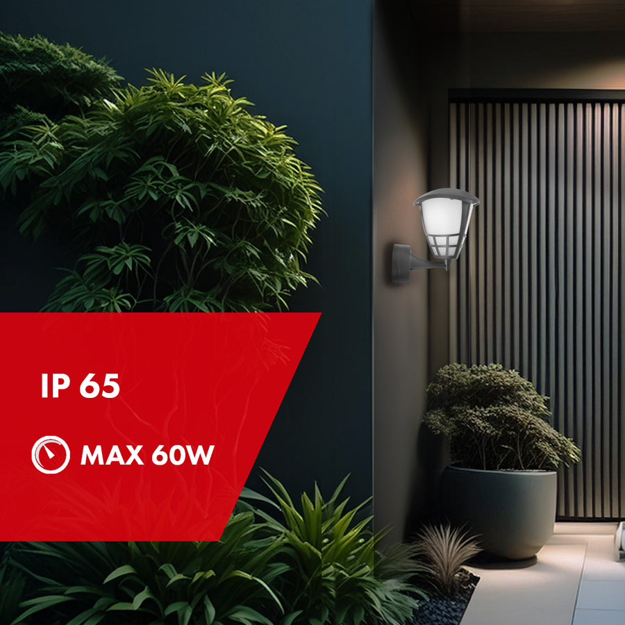Vägglampa för utomhusbruk 1xE27 Maclean MCE519 GR grå IP65 max 60W