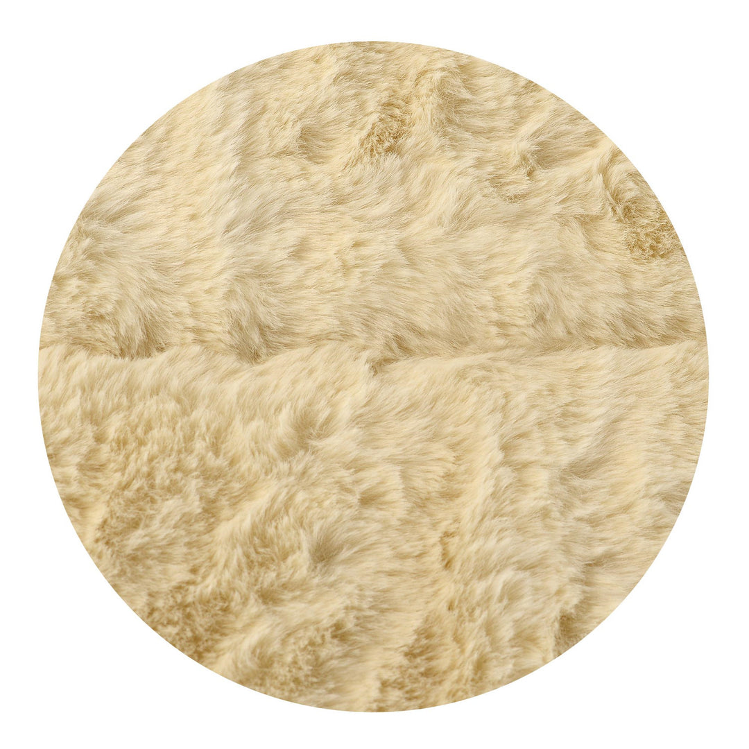 Plyschmatta, kaninpälsimitation, halkfri, 120 x 160 cm, beige, DYWRAB120/160BEZ