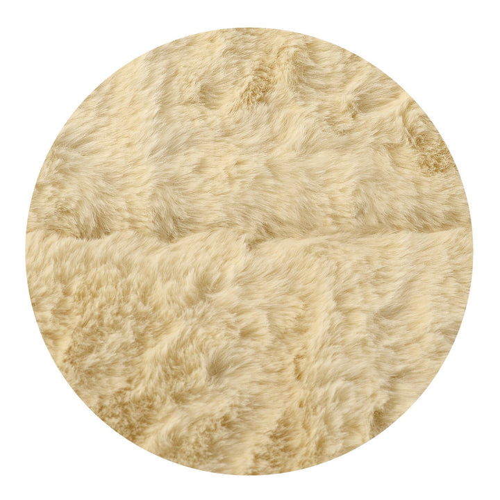 Plyschmatta, kaninpälsimitation, halkfri, 120 x 160 cm, beige, DYWRAB120/160BEZ
