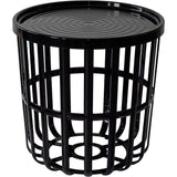 Branq bord, runt, med förvaringskorg, svart, Zen 1850