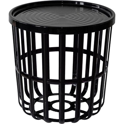 Branq bord, runt, med förvaringskorg, svart, Zen 1850