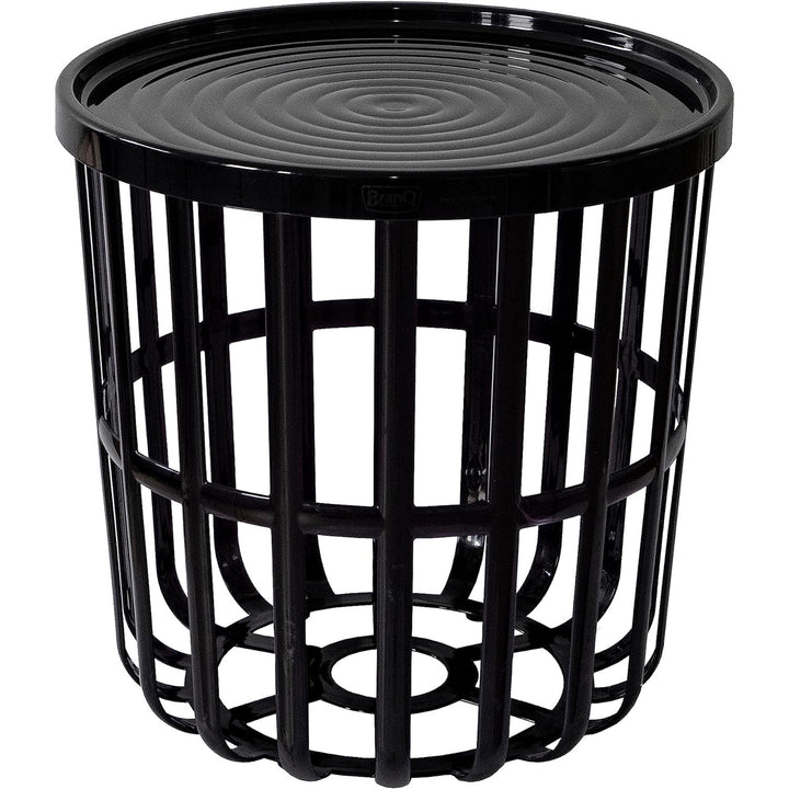 Branq bord, runt, med förvaringskorg, svart, Zen 1850