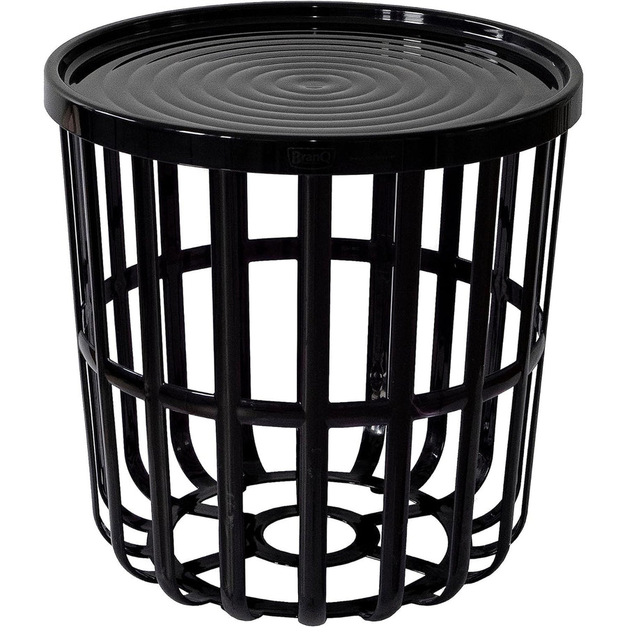 Branq bord, runt, med förvaringskorg, svart, Zen 1850