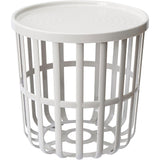 Branq bord, runt, med förvaringskorg, vitt, Zen 1850