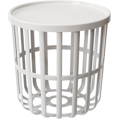 Branq bord, runt, med förvaringskorg, vitt, Zen 1850