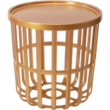 Branq-bord, runt, med förvaringskorg, guld, Zen 1850