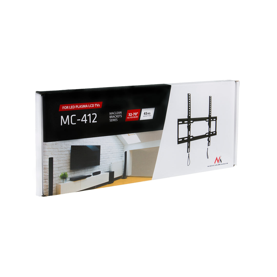 Maclean TV-fäste, max VESA 400x400, 32-70", 45kg, lutningsjustering +0°~-10°, MC-412