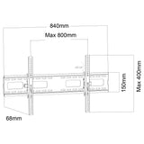 Maclean TV-fäste, max VESA 800x400, 43-100", 120kg, lutningsjustering +15°~-15°, MC-422