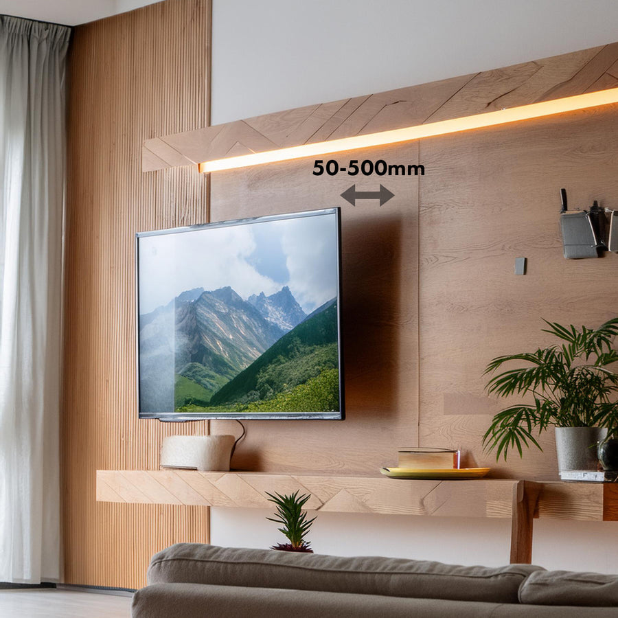 Maclean TV-fäste, max VESA 800x600, 43-100", 80kg, horisontell och vertikal vinkeljustering, profil 50-500mm, svart, MC-423